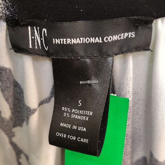 INC International Concepts Black and White Embellished Fitted Tank Top - Picture 2 of 3